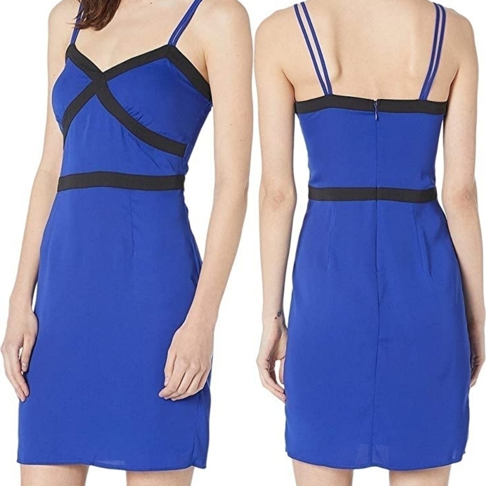 Bebe NWT Sheath Cami Dress Womens 14 Cobalt Blue Short Body Con Date Night